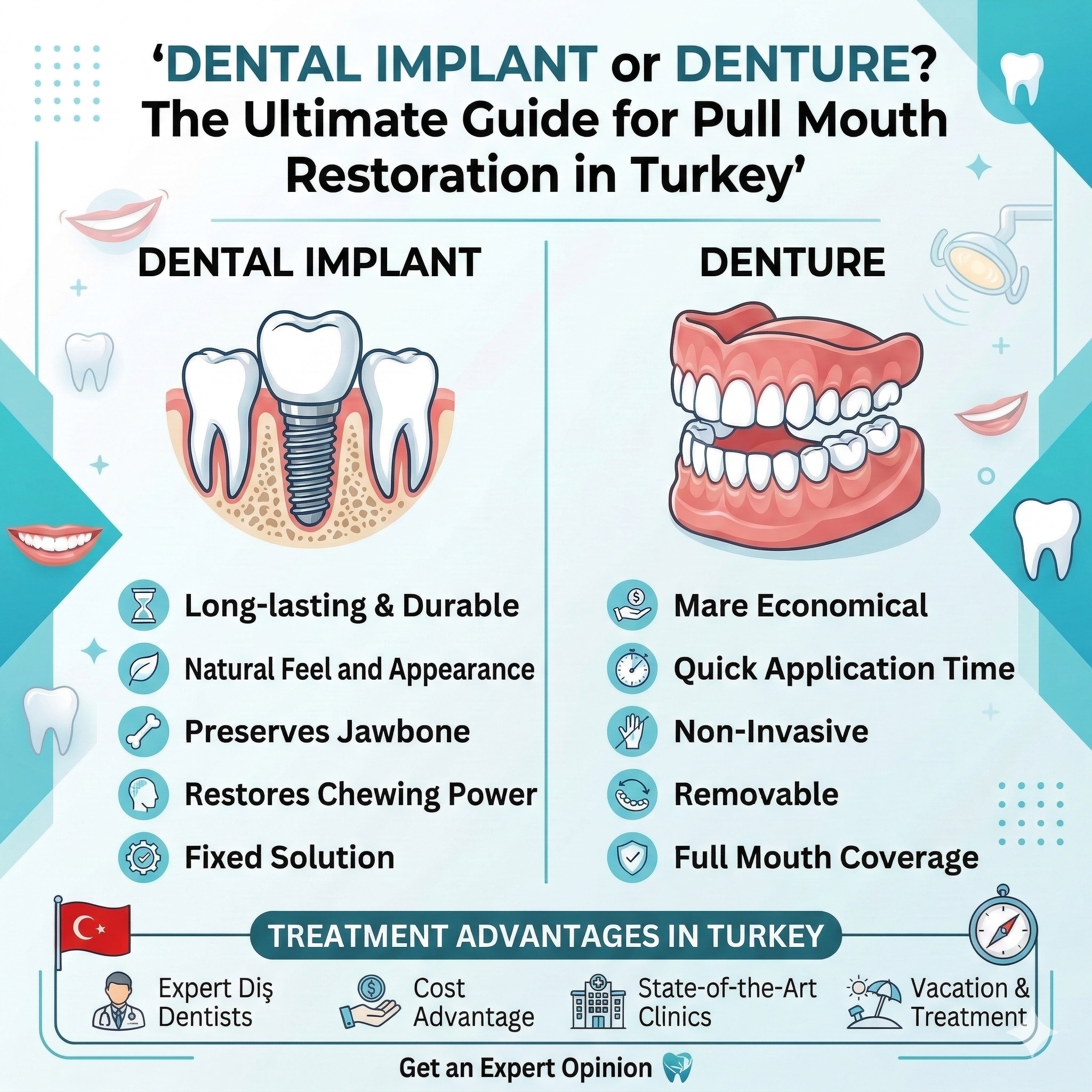 Diş İmplantı mı, Protez mi? Türkiye'de Tam Ağız Restorasyonu İçin Nihai Rehber
