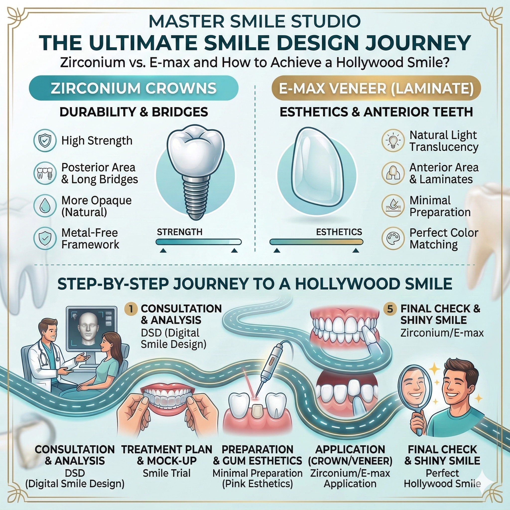 Nihai Gülüş Tasarımı Yolculuğu: Zirkonyum vs. E-max ve Hollywood Gülüşüne Nasıl Ulaşılır?